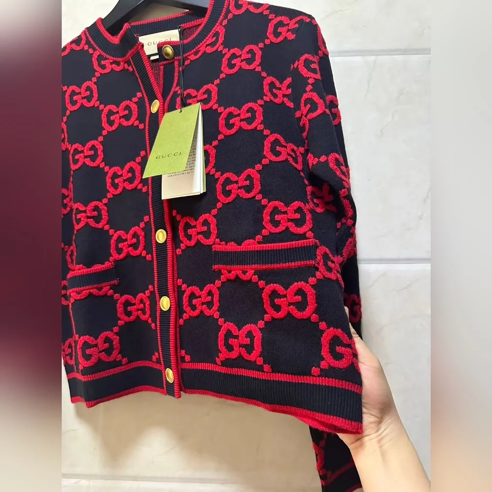 Gucci GG Jacquard Wool blend Knit Cardigan - Picture 11 of 16